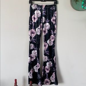 Charlotte Russe crushed velvet, flare leg leggings